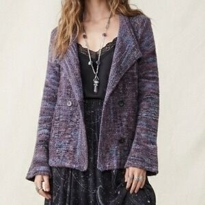 Express wool Cardigan Space Dye Chunky slub Knit whimsigoth boho layering